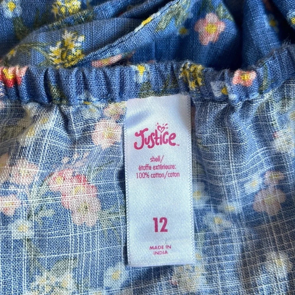 Justice cotton floral cropped jumpsuit 12